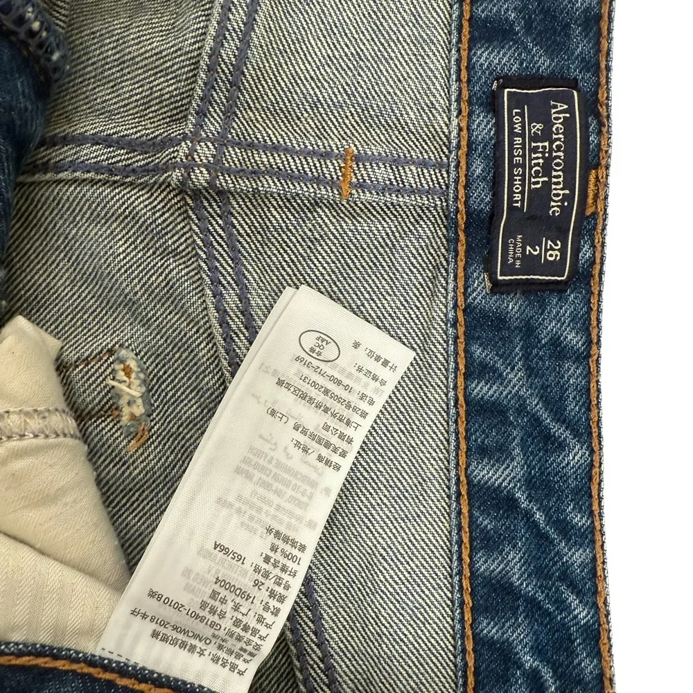 Abercrombie & Fitch Ripped Blue Jean Shorts - Picture 6 of 9